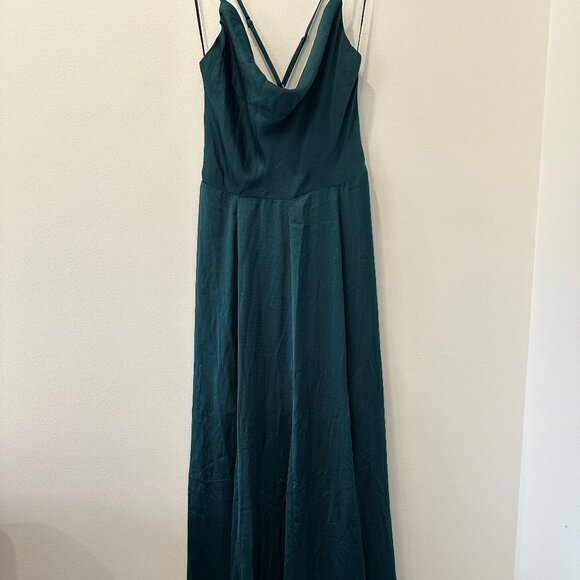 Baltic Born Emerald Green Audrina Satin Maxi Dress Medium - Picture 1 of 4